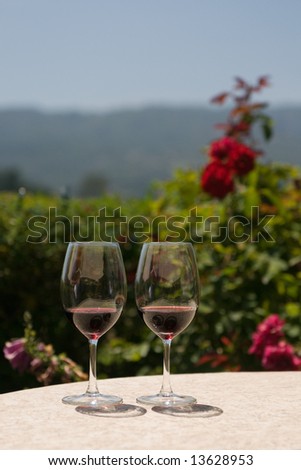 Two glasses of red wine