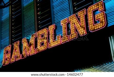 Gambling neon sign, Las Vegas