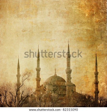 Vintage image of Blue Mosque, Istanbul