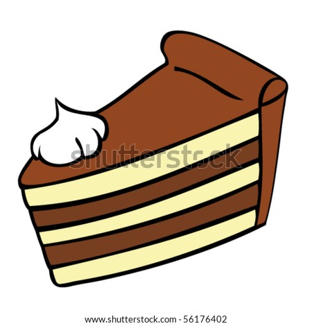 stock vector : Chocolate cake slice.