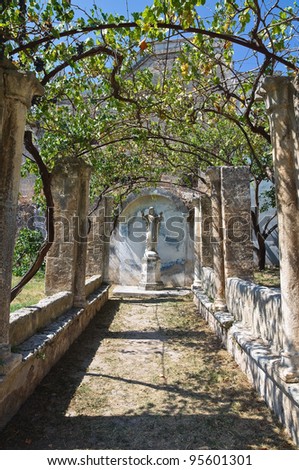 Mediterranean garden. Castle of Grottaglie. Puglia. Italy.