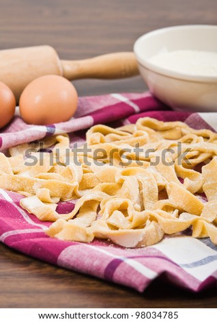 Homemade fresh pasta.
