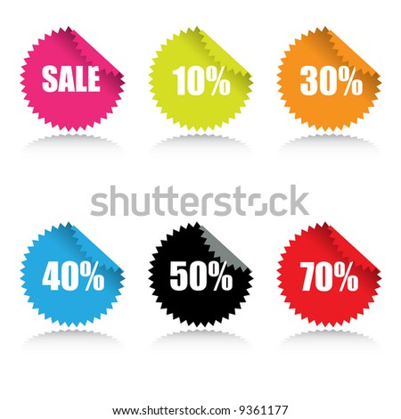 Cheap Stickers on Vector   Glossy Sale Tag Stickers With Discount And Reflection