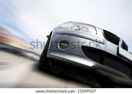 Fast vehicle moving with motion blur