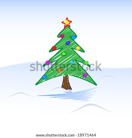 christmas tree clipart. christmas tree child-like