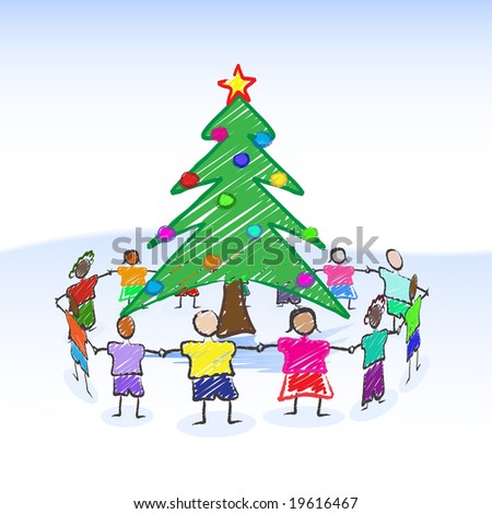 tree drawing for kids. tree child-like drawing or