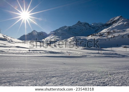 Beautiful landscape showing mountains in the swiss alps