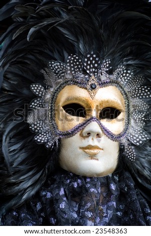 VENICE - FEBRUARY 11: A masked person participates in the Carnival on February 11, 2007 in Venice. The Carnival traditionally celebrates the passing of winter, with parties, costumes and balls.