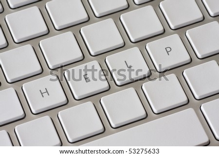Help on keyboard of a computer or laptop concept for helpdesk