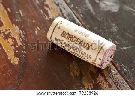 Generic cork from Bordeaux red wine region