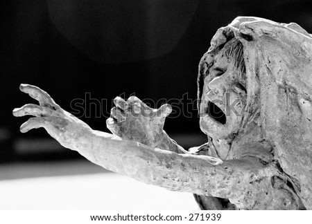 stock photo : little girl crying. Photo of the Jewish memorial in Miami Beach