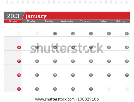 january 2013-planning calendar january 2013-planning calendar