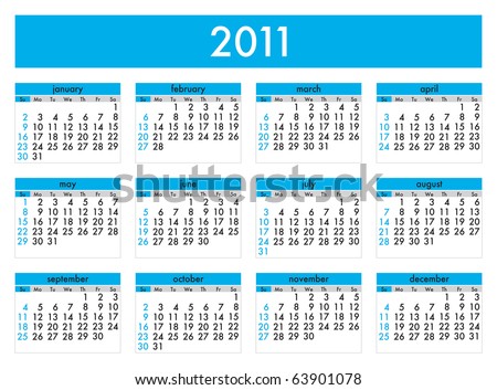 Calendars 2011 on Calendar 2011 Stock Vector 63901078   Shutterstock
