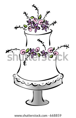 stock vector wedding cake illustration