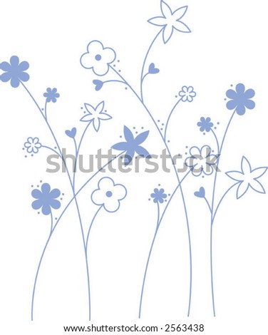 Wild Flowers On Long Stems Stock Vector Illustration 2563438 : Shutterstock