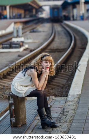 The girl missed the train