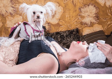 Beauty salon. The patient came with his favorite pet on the procedure