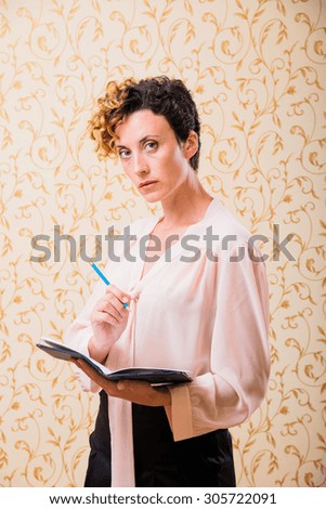 Girl dressed in a business style