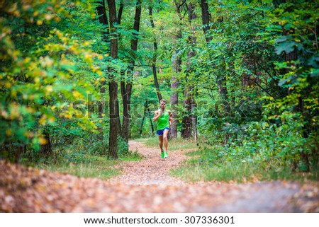 The guy running through the woods