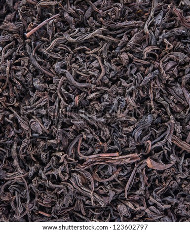 Black tea loose dried tea leaves, marco