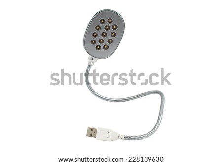LED lamp usb on a white background