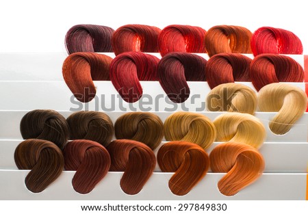 set of locks of hair in different colors
