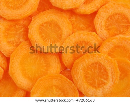 The carrot cut with circles