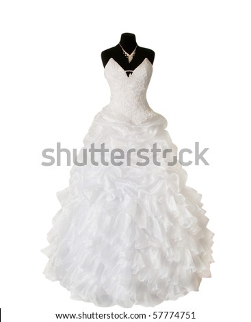 stock photo : dress on a mannequin on a white background