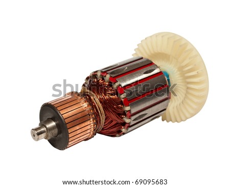 Electric motor on a white background