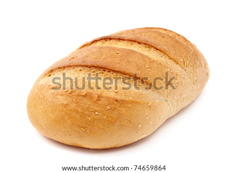 Loaf Of Bread On A White Background Stock Photo 74659864 : Shutterstock