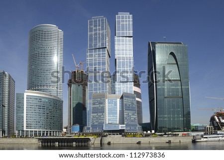 MOSCOW, RUSSIA-SEPTEMBER 14:Skyscrapers of the MIBC on September 14, 2012 in Moscow, Russia. The total cost of the project is estimated at $12 billion.MIBC is the 100 hectare development area