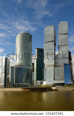 MOSCOW,RUSSIA-SEPTEMBER 25:Skyscrapers of the MIBC on September 25, 2013 in Moscow, Russia.The total cost of the project is estimated at $12 billion.MIBC is the 100 hectare development area