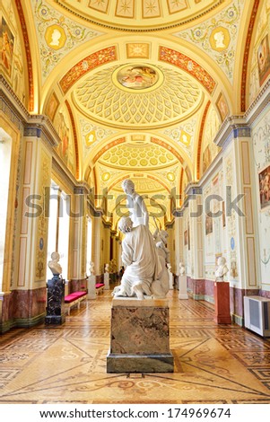 SAINT-PETERSBURG, RUSSIA-JANUARY 22:State Hermitage is museum of art and culture on January 22,2014 in Saint Petersburg,Russia. One of oldest museums in world,it was founded in 1764 by Catherine Great