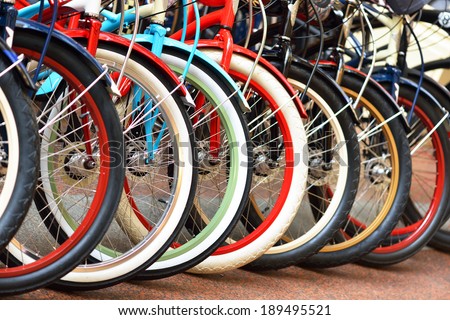 Multicolored wheel bike