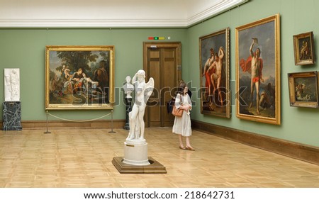 MOSCOW, RUSSIA - AUGUST 7, 2014:State Tretyakov Gallery is art gallery in Moscow and is foremost depository of Russian fine art in world.Gallery's history starts in 1856. Collection - 130,000 exhibits