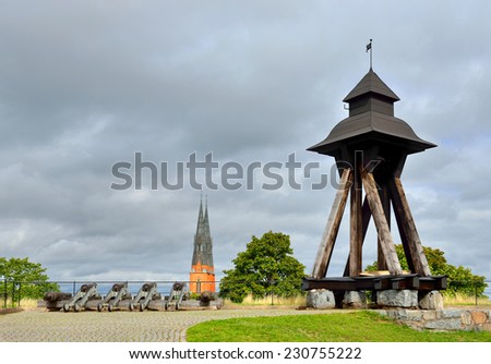 In 1588 Queen Gunilla donated Gunilla Bell to castle chapel. In 1702 bell tower was destroyed by fire. Gunilla bell was recast in 1759 and moved to wooden bell tower on Styrbiskop Bastion