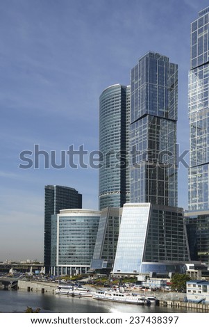 MOSCOW, RUSSIA - SEPTEMBER 14, 2012:Moscow International Business Center, also referred to as Moscow-City is commercial district in central Moscow. Moscow-City area is currently under development