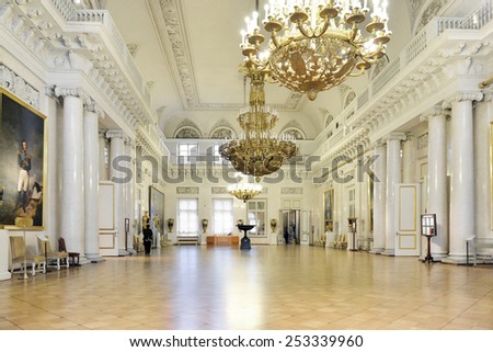 ST PETERSBURG, RUSSIA - JANUARY 25, 2015:Field Marshals\' Hall of Winter Palace was built to honor Imperial Russia\'s greatest military leaders -  Russian generals who attained rank of Field Marshal
