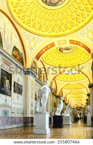 ST PETERSBURG, RUSSIA Ã¢Â?Â? JAN 24, 2015:Gallery of History of Ancient Painting is used to display works by outstanding Neo-Classical sculptor Antonio Canova (1757-1822) and his followers