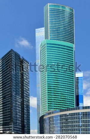 MOSCOW, RUSSIA - MAY 25, 2015:Moscow International Business Center is commercial district. MIBC is first zone in Russia to combine business activity, living space and entertainment in one development