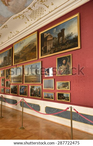 PRAGUE, CZECH REPUBLIC - SEPTEMBER 27, 2014:Nostitz Palace was residence of noble family of Nostitz-Rieneck.There was renowned Nostitz Picture Gallery since 1736 and it became part of National Gallery