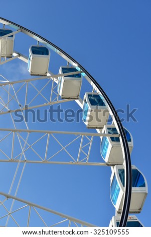 HELSINKI, FINLAND - SEPT 25, 2015:Finnair SkyWheel is state of art Observation Wheel that provides 360 view of heart of Helsinki and its most important cultural attractions and historical buildings