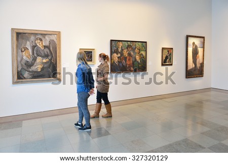 HELSINKI, FINLAND - SEPT 28, 2015:Ateneum is art museum and one of museums of Finnish National Gallery. It has the biggest collections of classical art in Finland and international works of art
