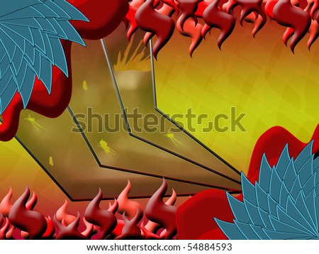 illustration of dragon skin flame background