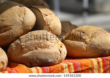 italian bread on a market