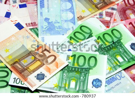mixed euro bills mixed euro bills