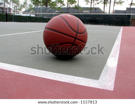 basket ball in a WRONG PLACE, tennis court