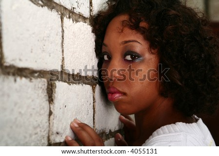 african american girl with innocent look showing blank expression