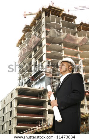 a construction worker looking from side in construction building area