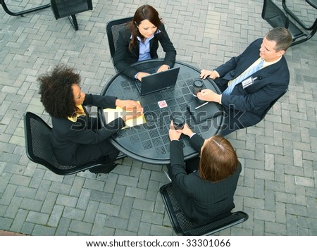 group of diversity business people have a business talk. caucasian, african american, asian